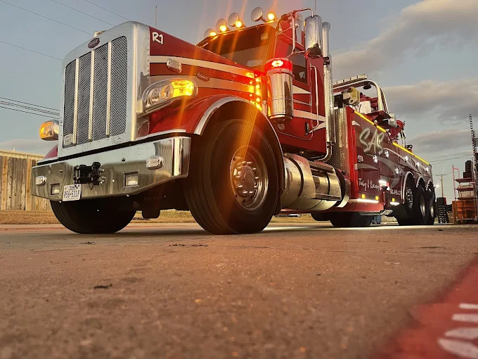 Tow truck providing towing services in San Saba, Texas