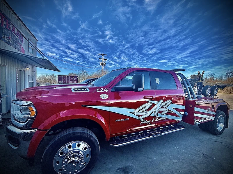 Tow truck providing towing service in Brownwood